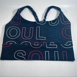 Soul Cycle All over multicolored print sports bra size M